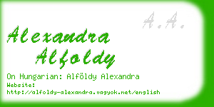alexandra alfoldy business card